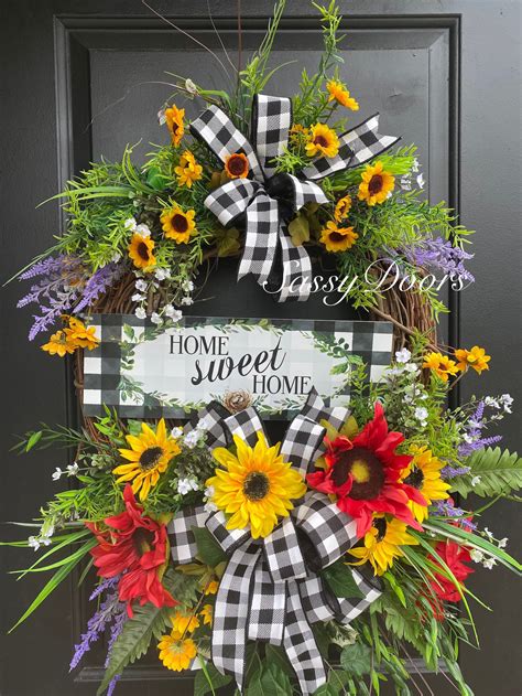 large metal summer outdoor wreaths for house|summertime wreaths for front door.